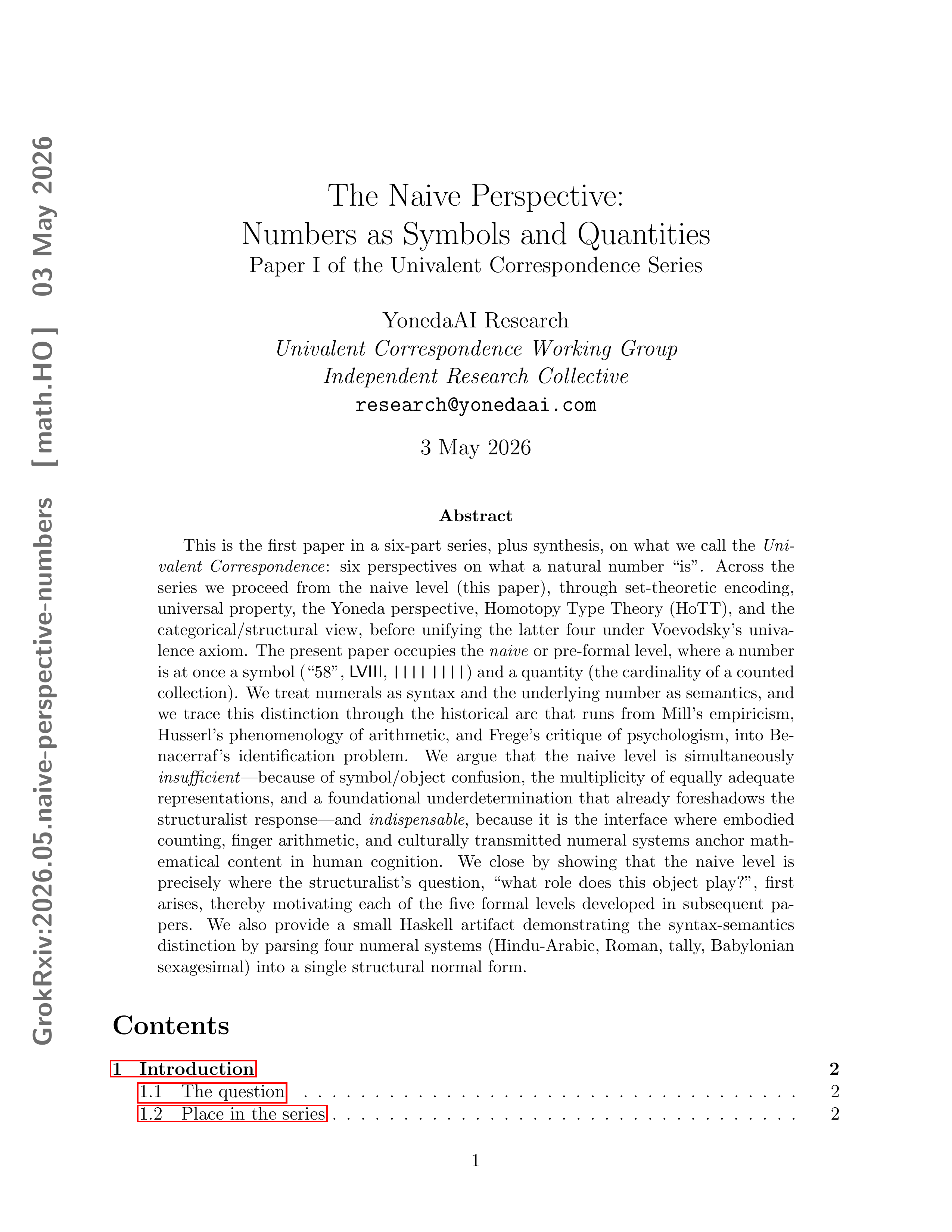 Cover for The Naive Perspective: Numbers as Symbols and Quantities