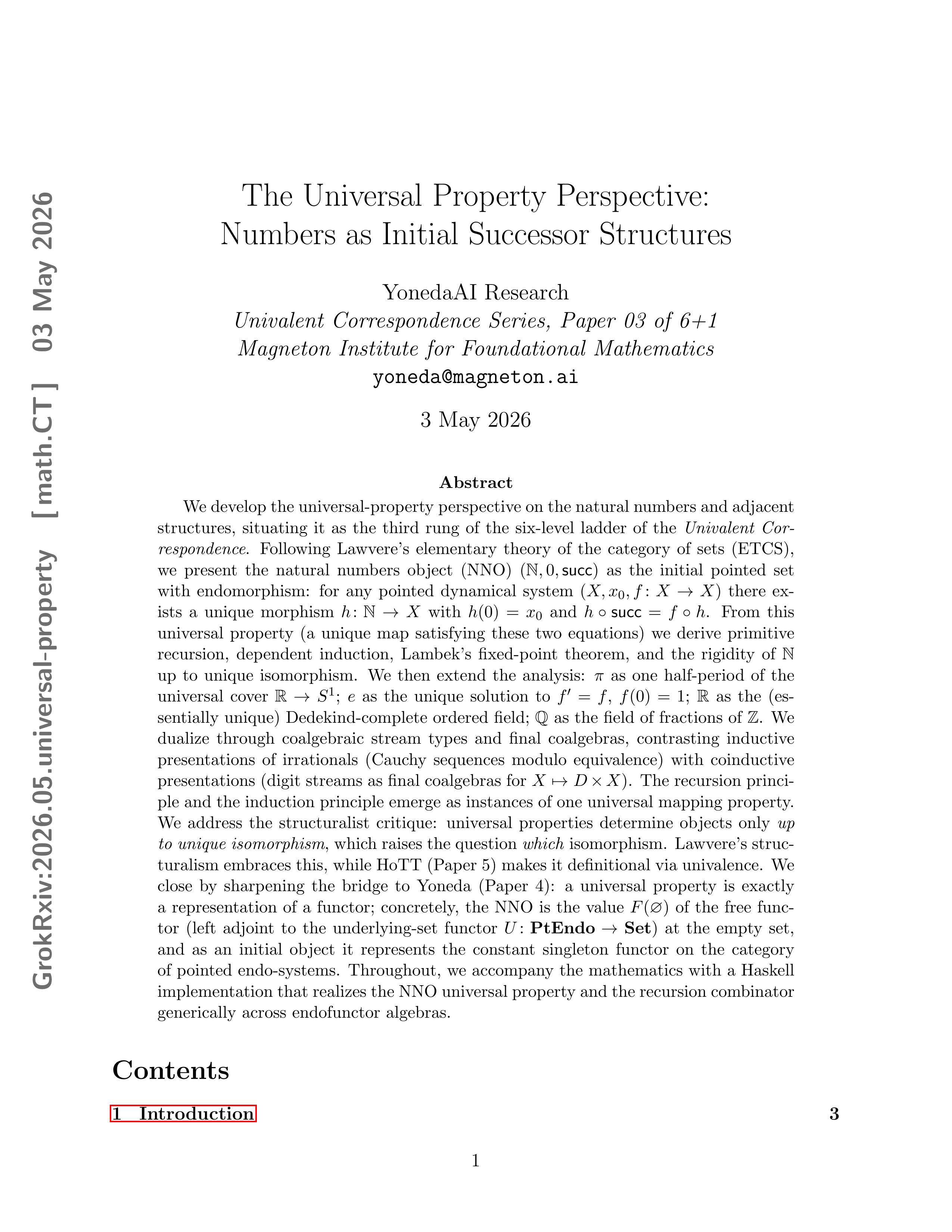Cover for The Universal Property Perspective: Initial Successor Structures